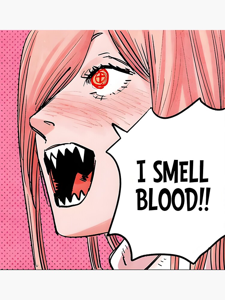 "Power "I Smell Blood" Funny Chainsaw Man Inspired Sticker" Sticker for