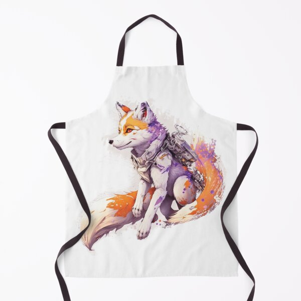 Aperçu de l'œuvre Conception cool de loup arctique blanc et orange créée et vendue par Wolf-Bros.