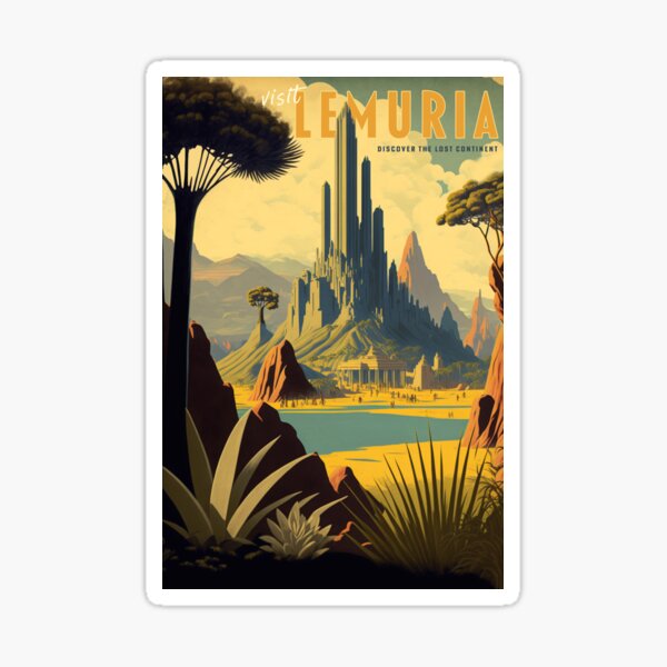 Lemuria - Vintage Travel Poster Sticker