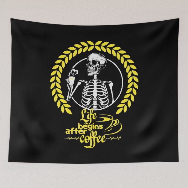 Item preview, Life Begins After Coffee Skeleton designed and sold by RockBeeDesigns.