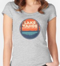 Lac Tahoe Californie Nevada Vintage State Decal T-shirt échancré