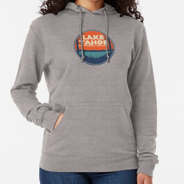Lake Tahoe California Nevada Vintage State Travel Decal Lightweight Hoodie