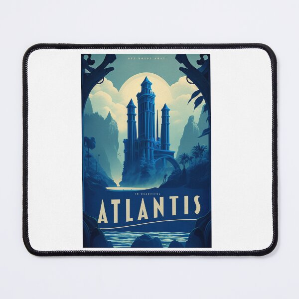 Item preview, Atlantis - Vintage Travel Poster in blue designed and sold by Boundliss.