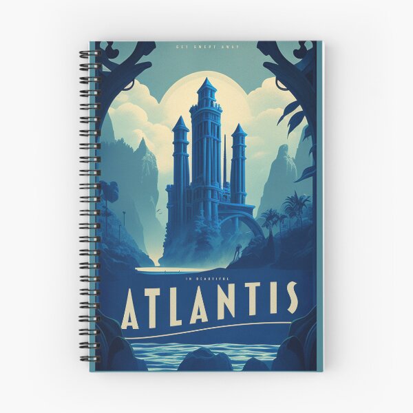 Item preview, Atlantis - Vintage Travel Poster in blue designed and sold by Boundliss.