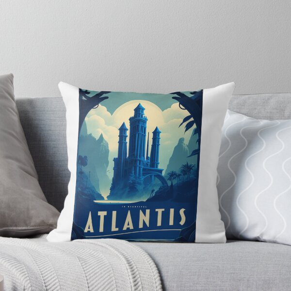 Item preview, Atlantis - Vintage Travel Poster in blue designed and sold by Boundliss.