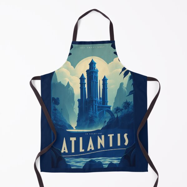 Item preview, Atlantis - Vintage Travel Poster in blue designed and sold by Boundliss.