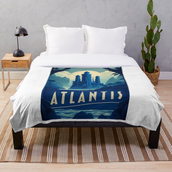 Aperçu de l'œuvre Atlantis - Affiche de voyage vintage en bleu créée et vendue par Boundliss.