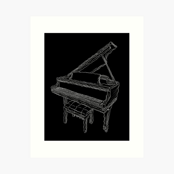 Black and white piano Art Print