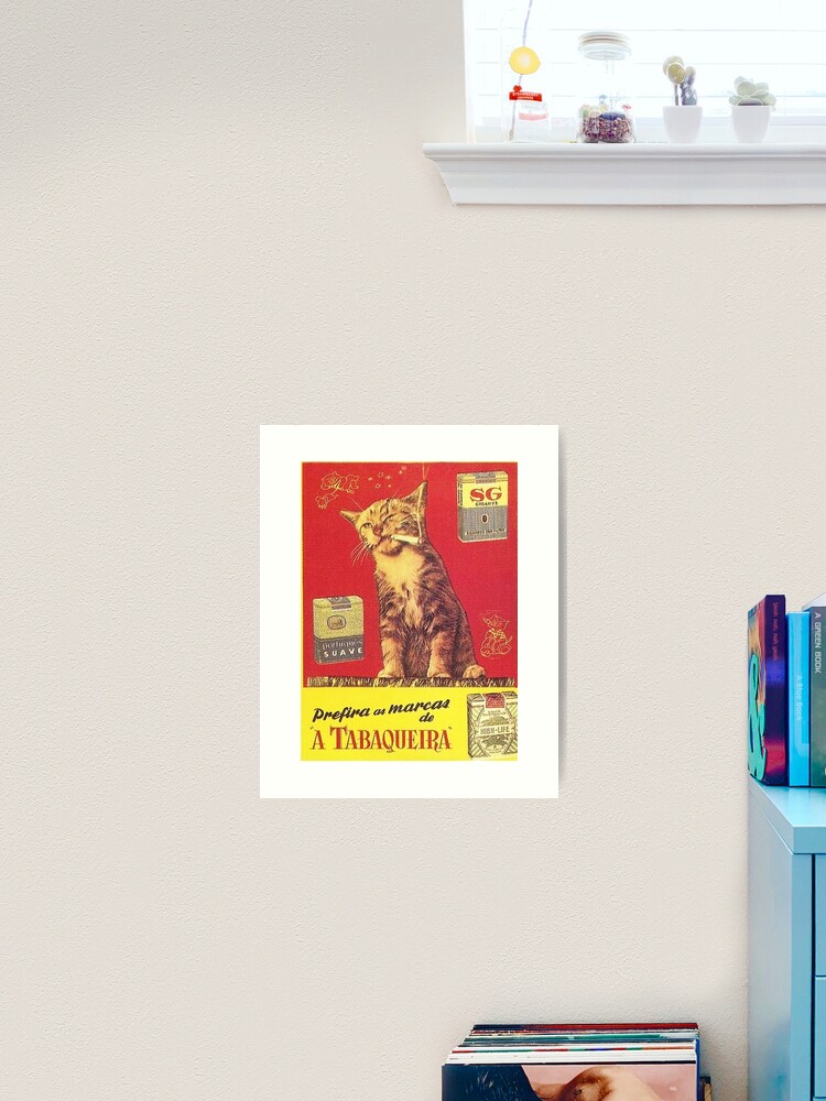Cat Smoking Advertisement Product A Tabaqueira Poster Poster for Sale by  haruljihan