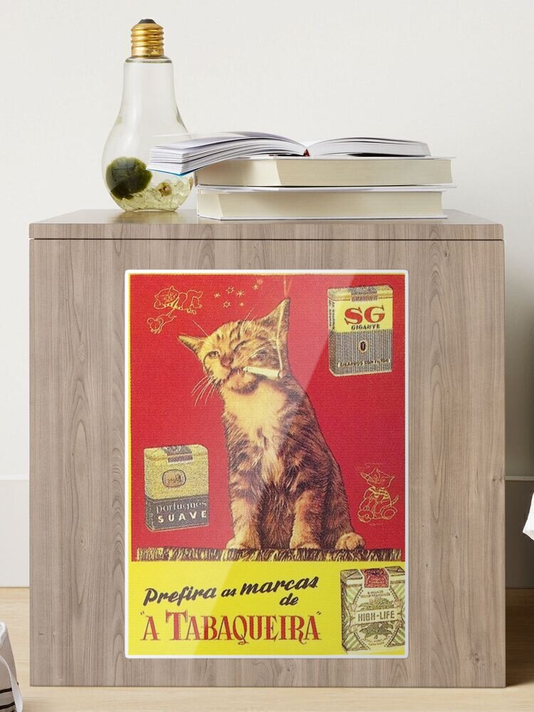 Cat Smoking Advertisement Product A Tabaqueira Poster Poster for Sale by  haruljihan