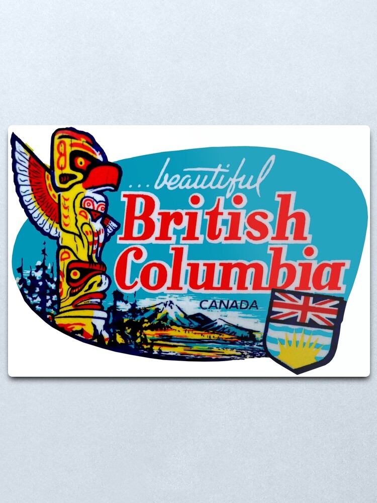 Alternate view of Beautiful British Columbia BC Vintage Travel Decal Metal Print
