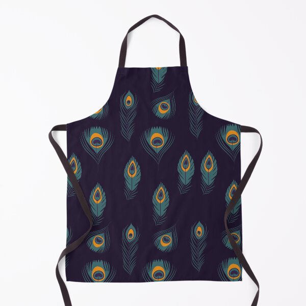 Aperçu de l'œuvre Motif de plumes de paon bleu foncé créée et vendue par Patternomania.