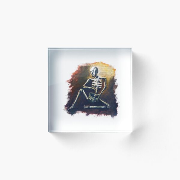 Item preview, The Skeleton Vintage Creepy Halloween Oil Painting designed and sold by TAGartShop.