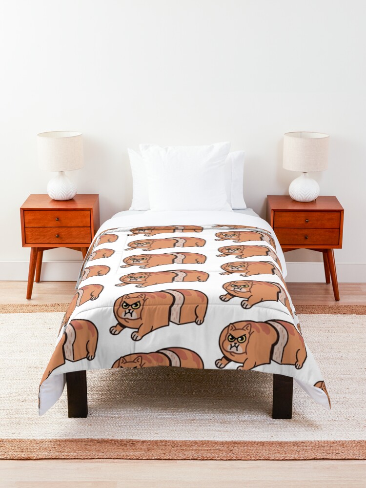 Alternate view of Chubby Cat Loaf meme Comforter
