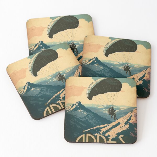 Item preview, Andes Paragliding Vintage Travel Art Poster designed and sold by OldTravelArt.