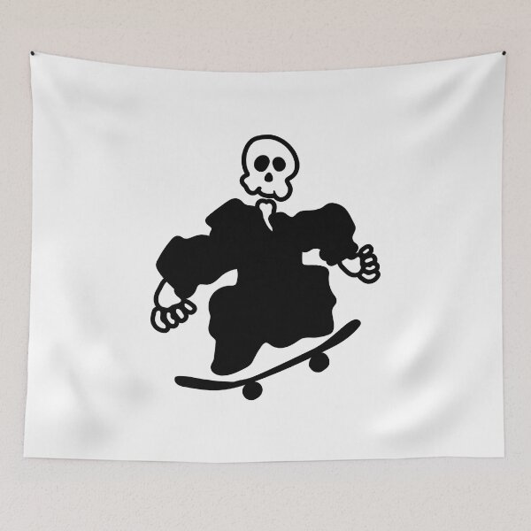 Item preview, skeleton playing skateboard designed and sold by DE4TH-PARADISE.