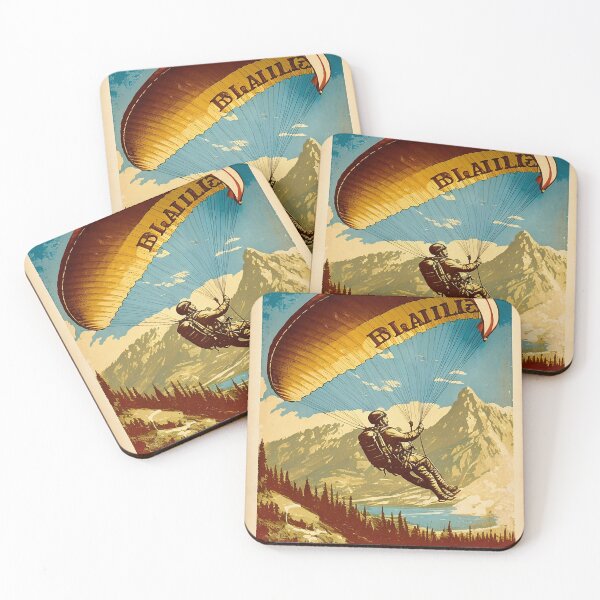 Item preview, Canada Paragliding Vintage Travel Art Poster designed and sold by OldTravelArt.