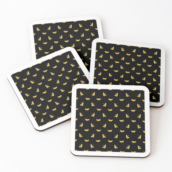 Item preview, Banana seamless pattern with black background designed and sold by GetUpStudios.