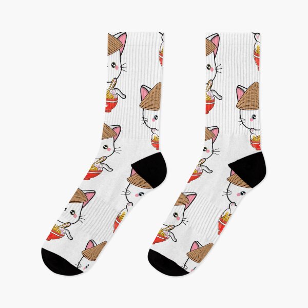 Item preview, Funny White Cat Eating Noodles designed and sold by Pet Station.