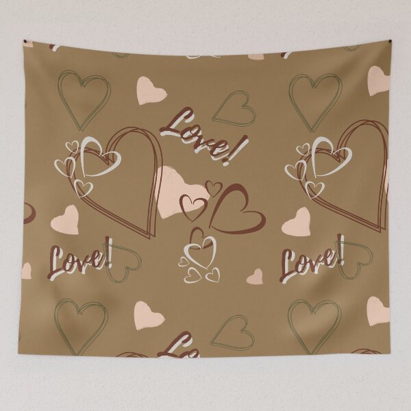 Item preview, Love hearts earth tones pattern  designed and sold by Krissys-Art.