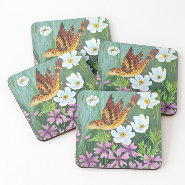 Item preview, Bird in Anemones  Watercolor Illustration designed and sold by Svitlana Prouty.