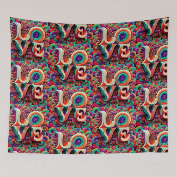 Item preview, Love, a dreamy abstract art, psychedelic and trippy love for valentines designed and sold by GeoffBeattie.