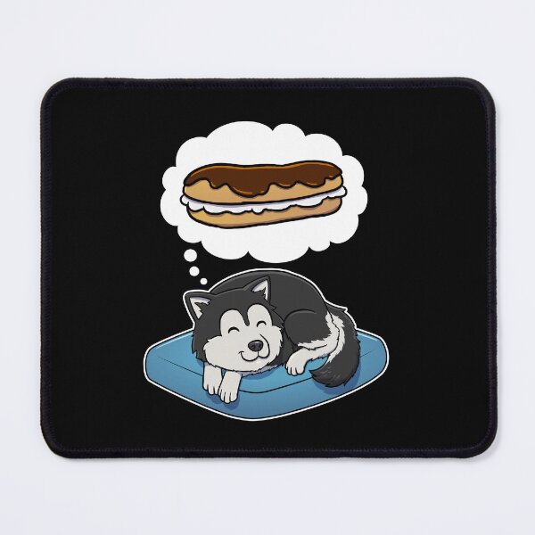 Item preview, Alaskan Malamute dreaming about Eclairs designed and sold by DoggieDelights.