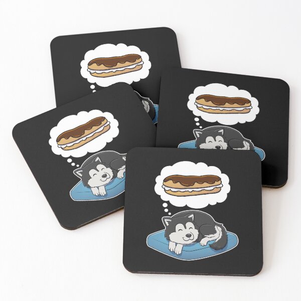 Item preview, Alaskan Malamute dreaming about Eclairs designed and sold by DoggieDelights.