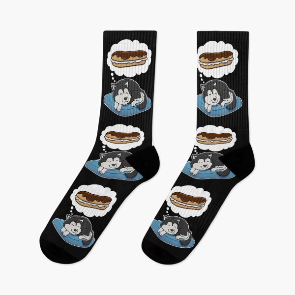 Item preview, Alaskan Malamute dreaming about Eclairs designed and sold by DoggieDelights.