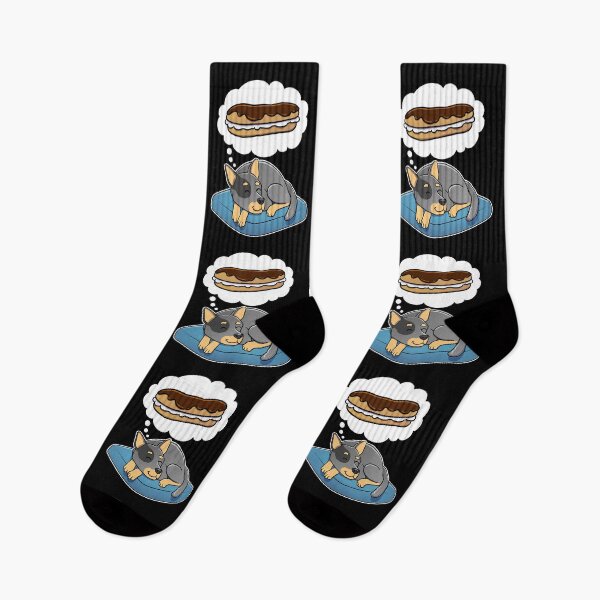 Item preview, Australian Cattle Dog dreaming about Eclairs designed and sold by DoggieDelights.