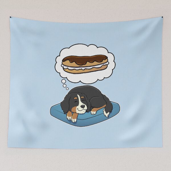 Item preview, Bernese Mountain Dog dreaming about Eclairs designed and sold by DoggieDelights.