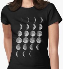 Mondphasen Tailliertes T-Shirt für Frauen