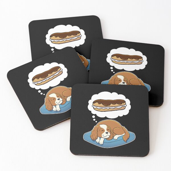 Item preview, Cavalier King Charles Spaniel dreaming about Eclairs designed and sold by DoggieDelights.