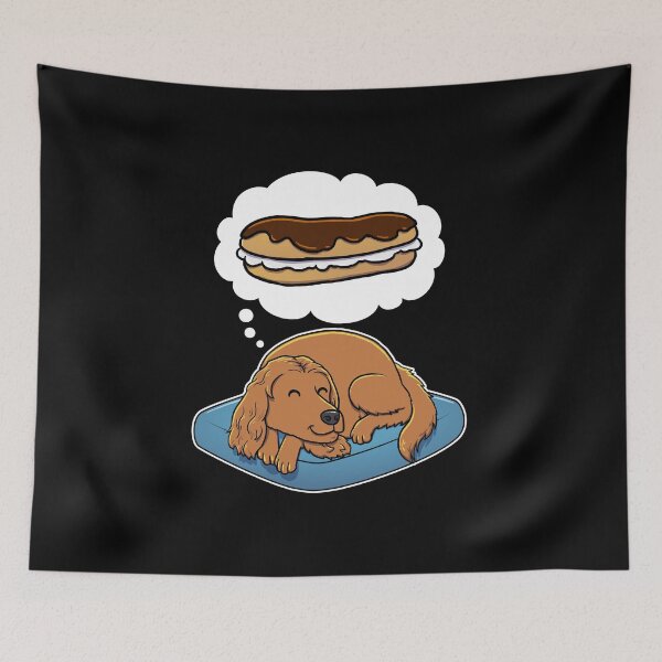 Item preview, English Cocker Spaniel dreaming about Eclairs designed and sold by DoggieDelights.