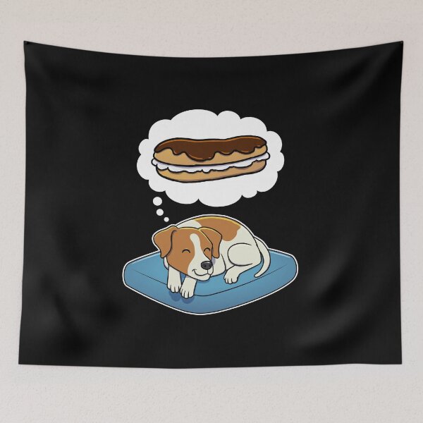 Item preview, Jack Russell Terrier dreaming about Eclairs designed and sold by DoggieDelights.