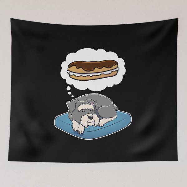 Item preview, Miniature Schnauzer dreaming about Eclairs designed and sold by DoggieDelights.