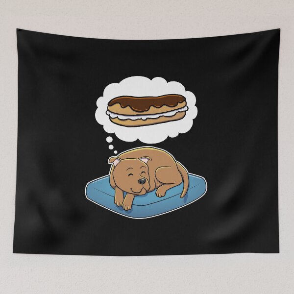 Item preview, Staffordshire Bull Terrier dreaming about Eclairs designed and sold by DoggieDelights.