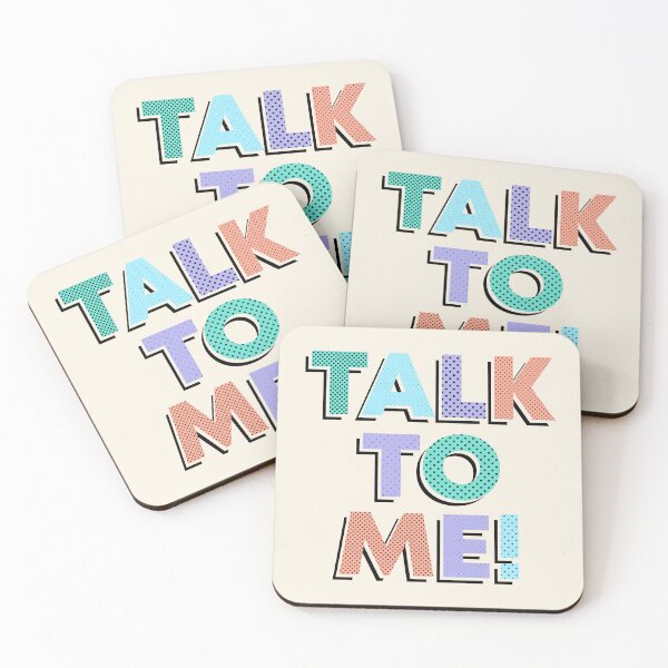 Item preview, Talk To Me Blue Purple Halftone Drop Shadow Slogan designed and sold by JessicaAmber.