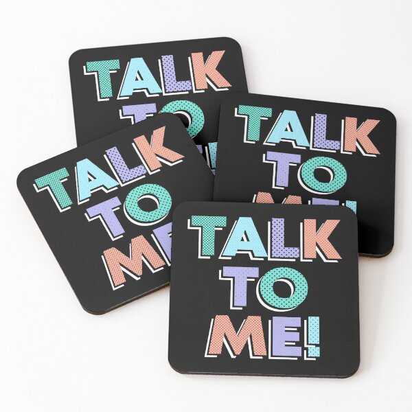 Item preview, Talk To Me Blue Purple Halftone Drop Shadow Slogan designed and sold by JessicaAmber.