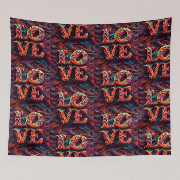Item preview, LOVE Love, abstract, psychedelic, contemporary, trippy love for valentines designed and sold by GeoffBeattie.