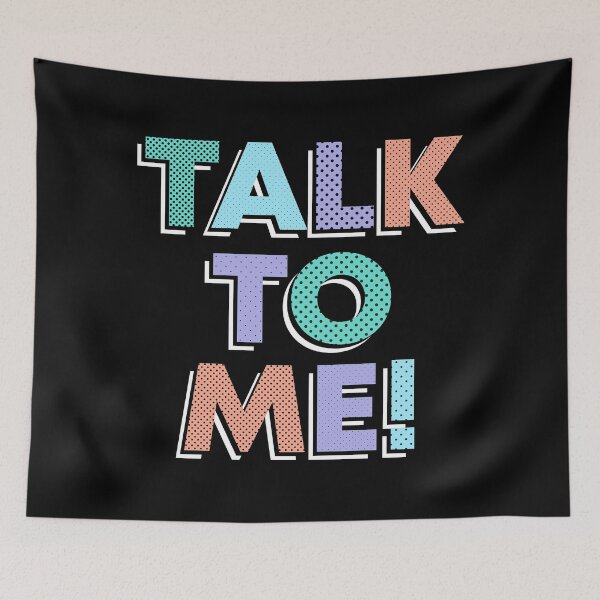 Item preview, Talk To Me Blue Purple Halftone Drop Shadow Slogan designed and sold by JessicaAmber.