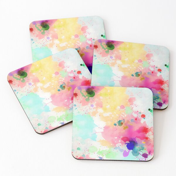 Item preview, Spring Pastel Ink Splash Rainbow Uplifting Pattern Positive Vibes designed and sold by ClairesPatterns.