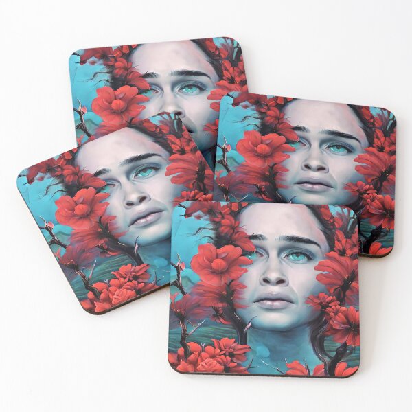 Item preview, woman with red flowers designed and sold by bogfl.