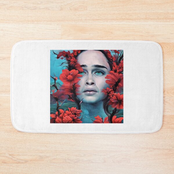 Item preview, woman with red flowers designed and sold by bogfl.