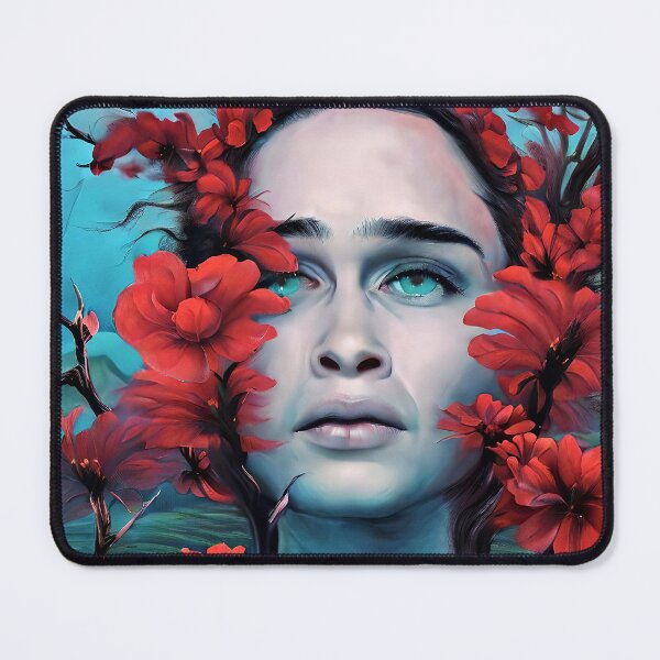Item preview, woman with red flowers designed and sold by bogfl.