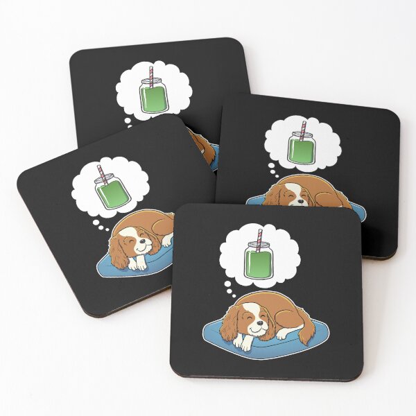 Item preview, Cavalier King Charles Spaniel dreaming about Green Smoothies designed and sold by DoggieDelights.