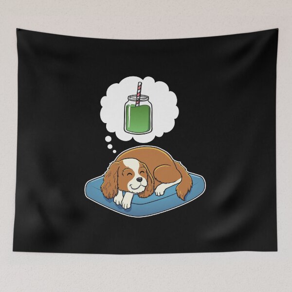 Item preview, Cavalier King Charles Spaniel dreaming about Green Smoothies designed and sold by DoggieDelights.