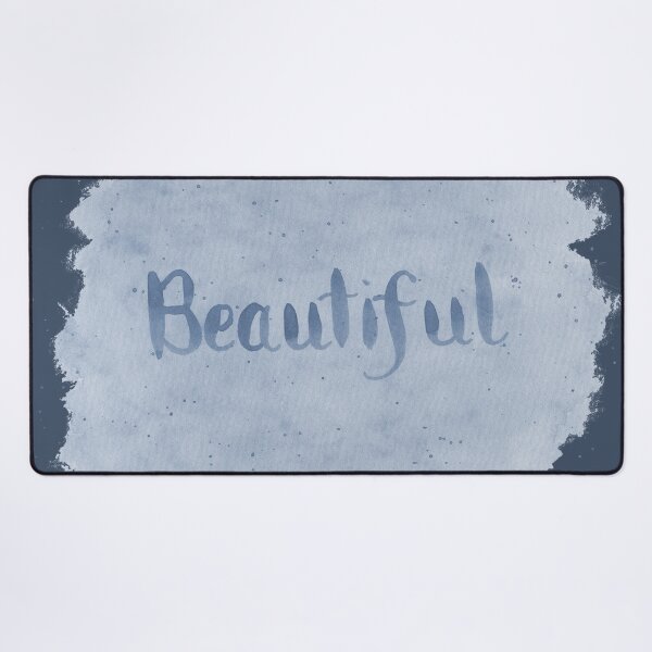 Item preview, Beautiful - written in Blue Watercolor Brush Lettering on Blue designed and sold by Karen McFarland.
