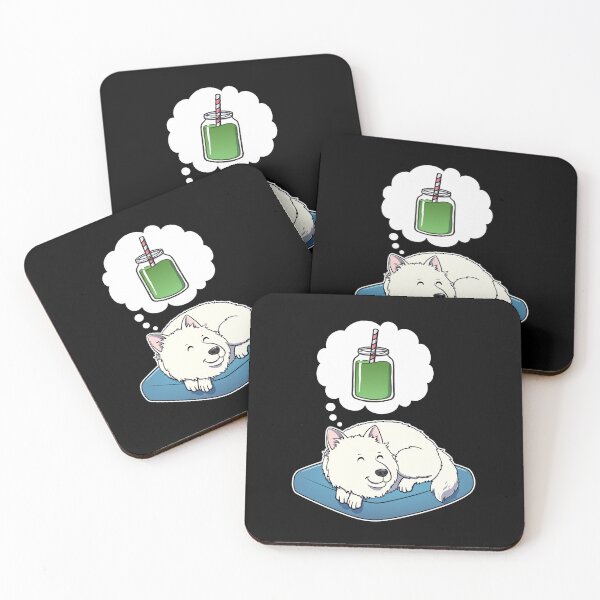 Item preview, Samoyed dreaming about Green Smoothies designed and sold by DoggieDelights.