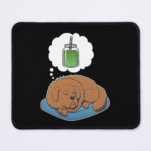 Item preview, Tibetan Mastiff dreaming about Green Smoothies designed and sold by DoggieDelights.